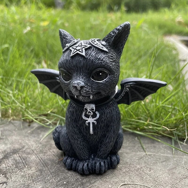 Halloween Decoration Outdoor Garden Witch Cat Kitten Magic Cat