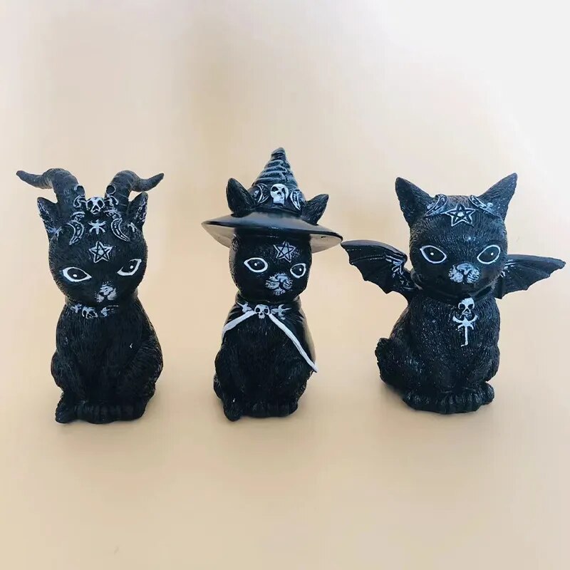 Halloween Decoration Outdoor Garden Witch Cat Kitten Magic Cat