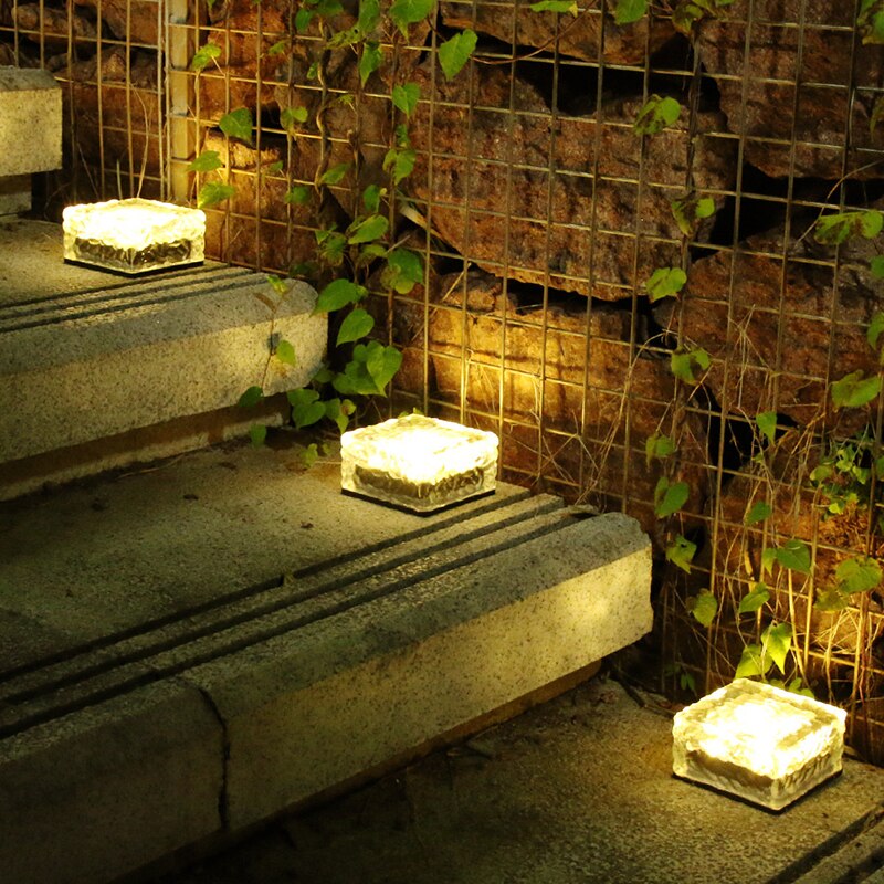 Solar Powered LED Ice Cube Brick Lights