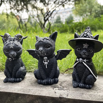 Halloween Decoration Outdoor Garden Witch Cat  Kitten  Magic Cat