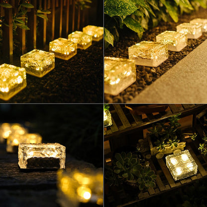 Solar Powered LED Ice Cube Brick Lights