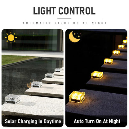 Solar Powered LED Ice Cube Brick Lights